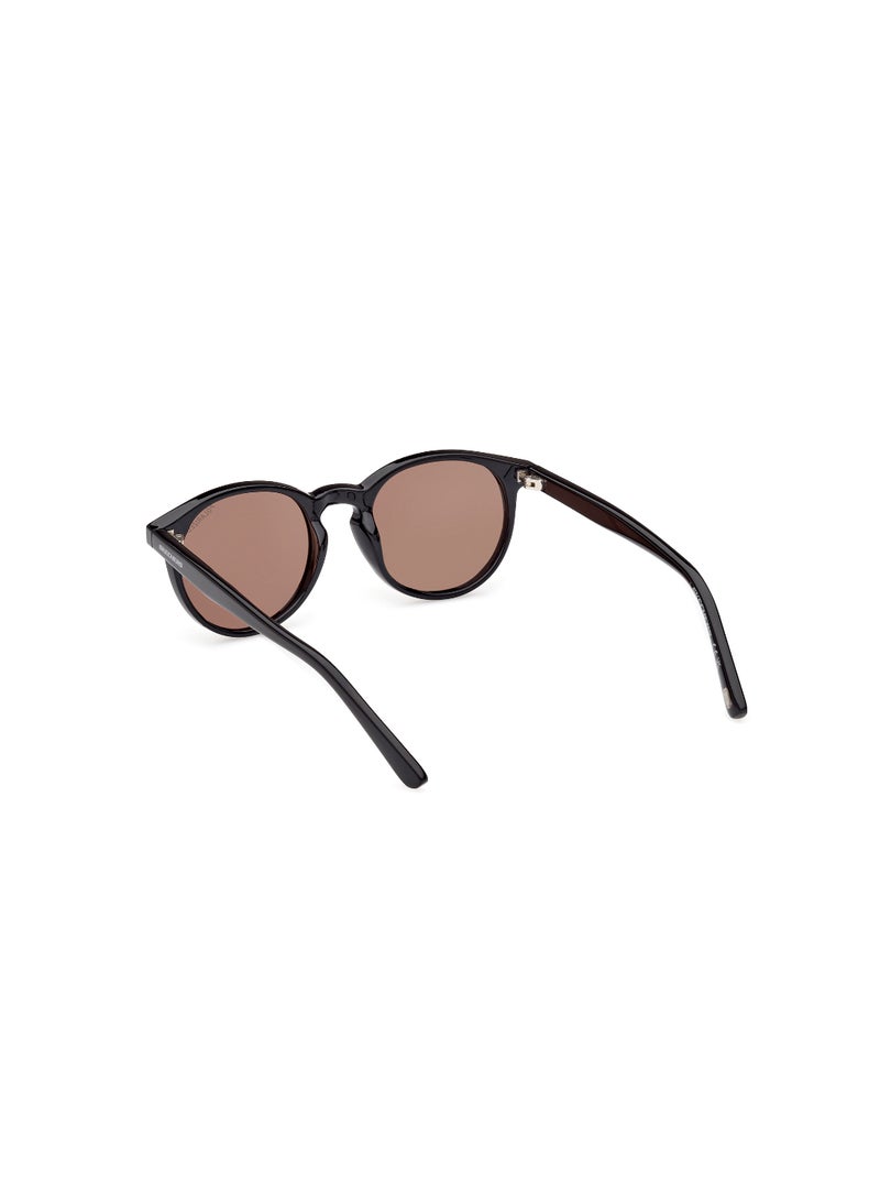 SKECHERS Men's Polarized Round Shape Plastic Sunglasses SE627501H48 - Lens Size: 48 Mm - Shiny Black - Image 5